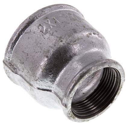 Rp 2'' x Rp 1 1/4'' Hierro fundido zincado Enchufe redondo 25 Bar