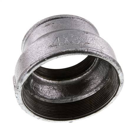 Rp 4'' x Rp 3'' Hierro fundido zincado Enchufe redondo 25 Bar