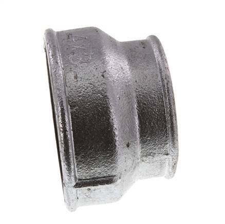 Rp 4'' x Rp 3'' Hierro fundido zincado Enchufe redondo 25 Bar