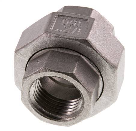 1/2'' NPT Acero inoxidable Doble Pezón de 3 piezas con sellado cónico 16 Bar