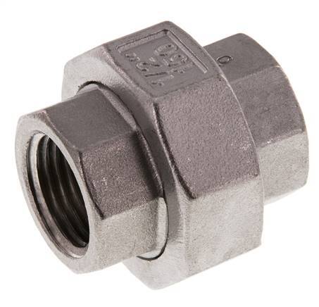 1/2'' NPT Acero inoxidable Doble Pezón de 3 piezas con sellado cónico 16 Bar