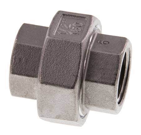 1/2'' NPT Acero inoxidable Doble Pezón de 3 piezas con sellado cónico 16 Bar