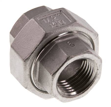 1/2'' NPT Acero inoxidable Doble Pezón de 3 piezas con sellado cónico 16 Bar
