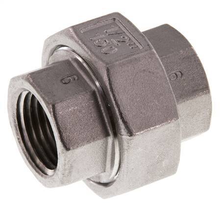 1/2'' NPT Acero inoxidable Doble Pezón de 3 piezas con sellado cónico 16 Bar