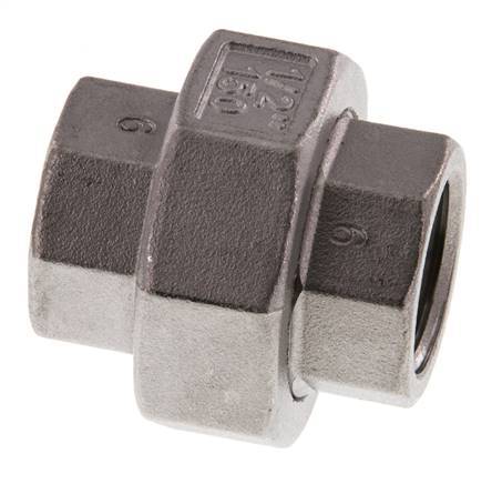 1/2'' NPT Acero inoxidable Doble Pezón de 3 piezas con sellado cónico 16 Bar