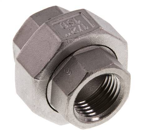 1/2'' NPT Acero inoxidable Doble Pezón de 3 piezas con sellado cónico 16 Bar