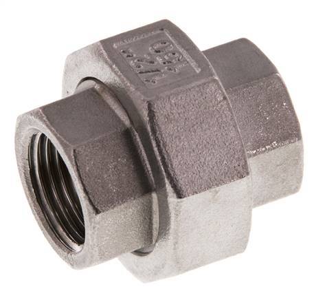 Rp 1/2'' acero inoxidable espiga doble 3 piezas con cierre cónico 16 Bar