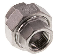 Rp 1/2'' acero inoxidable espiga doble 3 piezas con cierre cónico 16 Bar