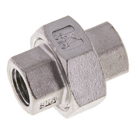 1/4'' NPT acero inoxidable espiga doble 3 piezas con cierre cónico 16 Bar