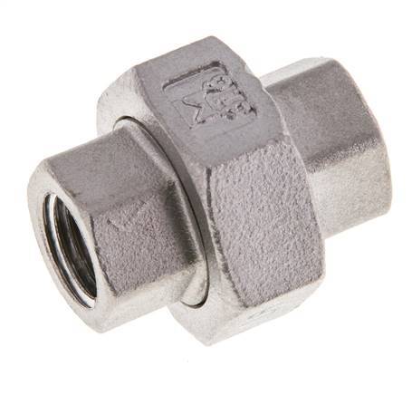 1/4'' NPT acero inoxidable espiga doble 3 piezas con cierre cónico 16 Bar