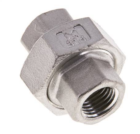 1/4'' NPT acero inoxidable espiga doble 3 piezas con cierre cónico 16 Bar