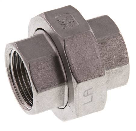 3/4'' NPT acero inoxidable espiga doble 3 piezas con cierre cónico 16 Bar