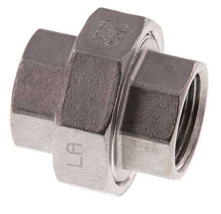 3/4'' NPT acero inoxidable espiga doble 3 piezas con cierre cónico 16 Bar