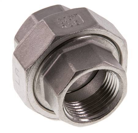 3/4'' NPT acero inoxidable espiga doble 3 piezas con cierre cónico 16 Bar