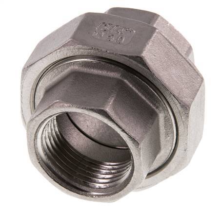 3/4'' NPT acero inoxidable espiga doble 3 piezas con cierre cónico 16 Bar
