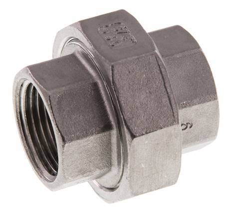 3/4'' NPT acero inoxidable espiga doble 3 piezas con cierre cónico 16 Bar