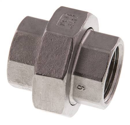 3/4'' NPT acero inoxidable espiga doble 3 piezas con cierre cónico 16 Bar