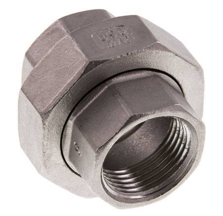3/4'' NPT acero inoxidable espiga doble 3 piezas con cierre cónico 16 Bar