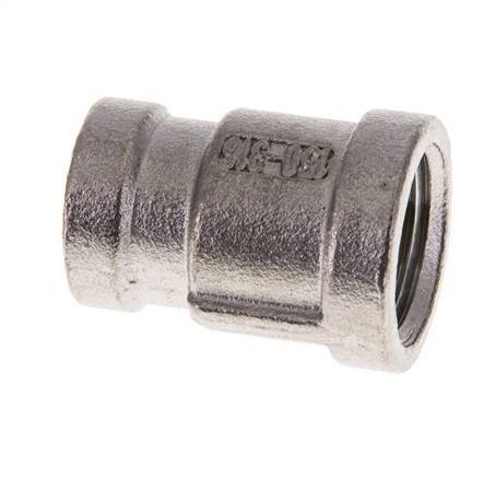 3/8'' NPT x 1/4'' NPT Stainless steel Round Socket 16 Bar [2 Pieces]