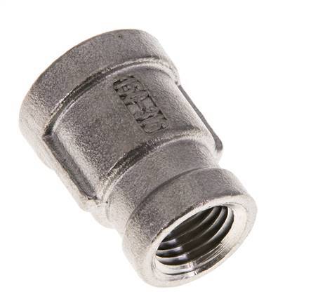 3/8'' NPT x 1/4'' NPT Stainless steel Round Socket 16 Bar [2 Pieces]