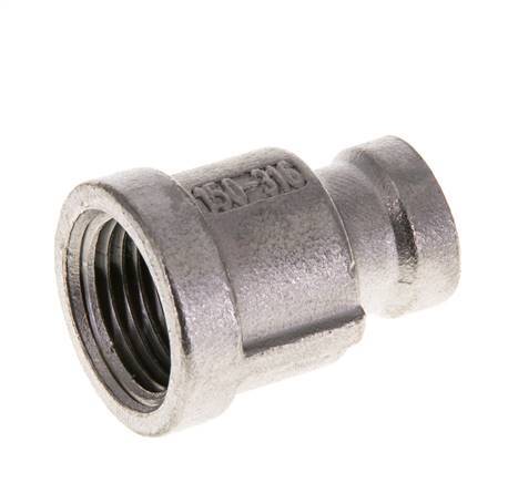 3/8'' NPT x 1/8'' NPT Stainless steel Round Socket 16 Bar [2 Pieces]
