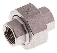 Rp 3/8'' Acero inoxidable Espiga doble 3 piezas con cierre cónico 16 Bar
