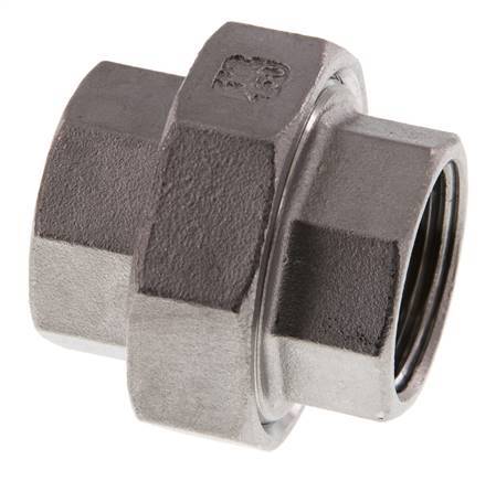 1'' NPT Acero inoxidable Doble Pezón de 3 piezas con sellado cónico 16 Bar