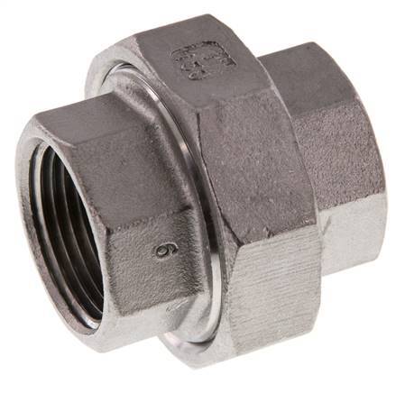 1'' NPT Acero inoxidable Doble Pezón de 3 piezas con sellado cónico 16 Bar