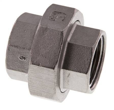 1'' NPT Acero inoxidable Doble Pezón de 3 piezas con sellado cónico 16 Bar