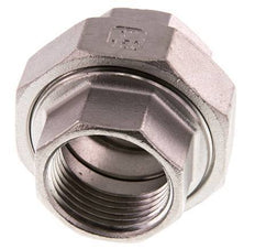 Rp 1'' acero inoxidable espiga doble 3 piezas con cierre cónico 16 Bar
