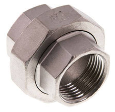 Rp 1'' acero inoxidable espiga doble 3 piezas con cierre cónico 16 Bar