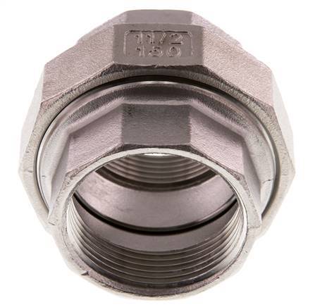 Rp 1 1/2'' Acero inoxidable de 3 piezas con cierre cónico 16 Bar