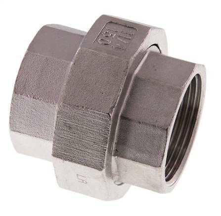 Rp 1 1/4'' acero inoxidable espiga doble 3 piezas con cierre cónico 16 Bar