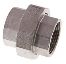 Rp 1 1/4'' acero inoxidable espiga doble 3 piezas con cierre cónico 16 Bar