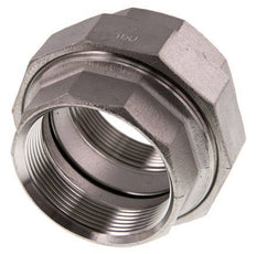 2'' NPT Acero inoxidable Doble Pezón de 3 piezas con sellado cónico 16 Bar