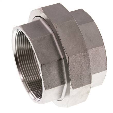Rp 2 1/2'' acero inoxidable espiga doble 3 piezas con cierre cónico 16 Bar