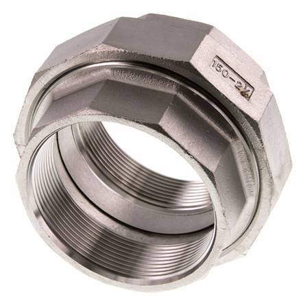 Rp 2 1/2'' acero inoxidable espiga doble 3 piezas con cierre cónico 16 Bar