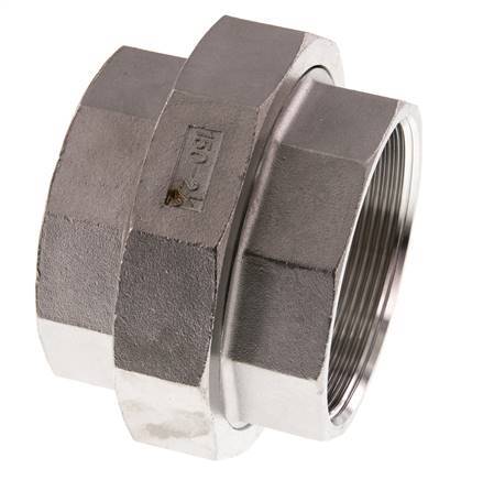 Rp 2 1/2'' acero inoxidable espiga doble 3 piezas con cierre cónico 16 Bar