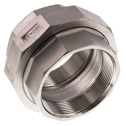 Rp 2 1/2'' acero inoxidable espiga doble 3 piezas con cierre cónico 16 Bar