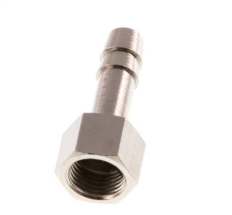 G 1/8'' x 6mm Nickel plated Brass Hose barb 16 Bar [5 Pieces]