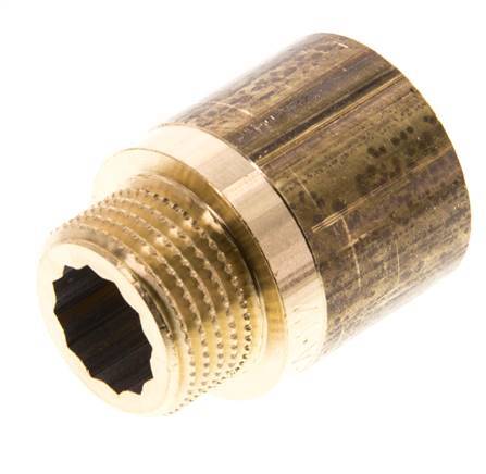 G 1/2'' F/M Extensión de latón DIN 3523 - 25 mm [2 Piezas]
