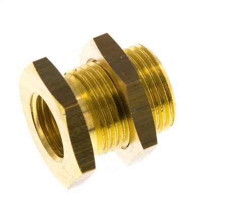 G 1/4'' x G 3/8'' F/M Brass Bulkhead Fitting 16 Bar [2 Pieces]