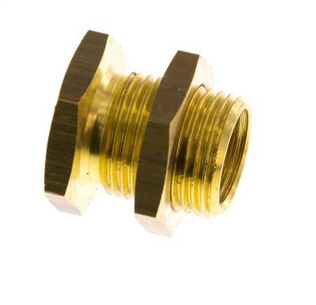G 1/4'' x G 3/8'' F/M Brass Bulkhead Fitting 16 Bar [2 Pieces]