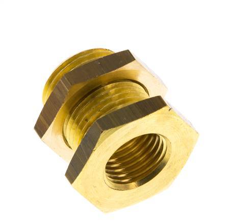 G 1/4'' x G 3/8'' F/M Brass Bulkhead Fitting 16 Bar [2 Pieces]