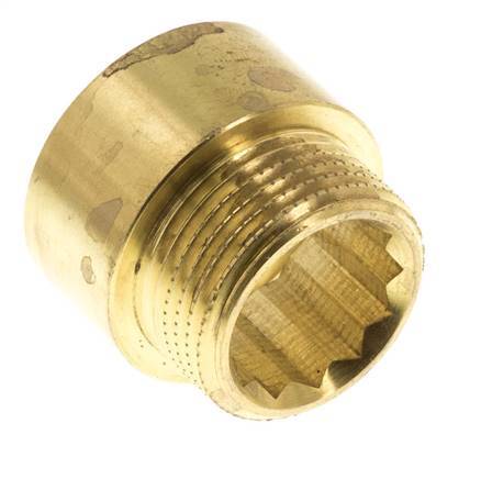 G 3/4'' F/M Brass Extension DIN 3523 - 15 mm [2 Pieces]