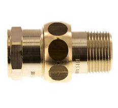 Rp 3/4'' x R 3/4'' F/M Espiga doble de latón de 3 piezas con cierre cónico 16 Bar