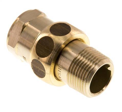 Rp 3/4'' x R 3/4'' F/M Espiga doble de latón de 3 piezas con cierre cónico 16 Bar