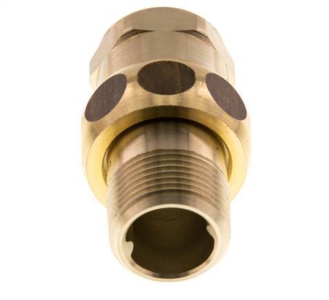 Rp 3/4'' x R 3/4'' F/M Espiga doble de latón de 3 piezas con cierre cónico 16 Bar
