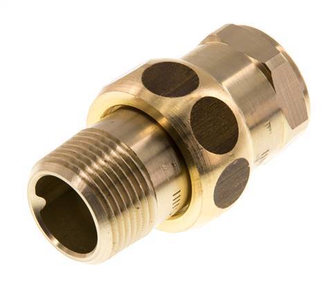 Rp 3/4'' x R 3/4'' F/M Espiga doble de latón de 3 piezas con cierre cónico 16 Bar