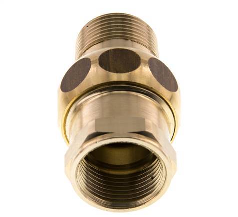 Rp 3/4'' x R 3/4'' F/M Espiga doble de latón de 3 piezas con cierre cónico 16 Bar